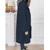 imageIDEALSANXUN Womens Long Wool Coats Fall Winter Double Breasted Trench Coat Peacoat Dress Blazer JacketsBlack