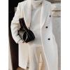 imageIDEALSANXUN Womens Long Wool Coats Fall Winter Double Breasted Trench Coat PeacoatWhite