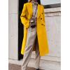 imageIDEALSANXUN Womens Long Wool Coats Fall Winter Double Breasted Trench Coat PeacoatYellow
