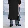 imageIDEALSANXUN Womens Long Wool Coats Fall Winter Notch Lapel Double Breasted Trench Coat Wool JacketsBlack