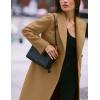 imageIDEALSANXUN Womens Long Wool Coats Fall Winter Notch Lapel Double Breasted Trench Coat Wool JacketsCamel
