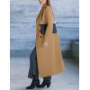 imageIDEALSANXUN Womens Long Wool Coats Fall Winter Notch Lapel Double Breasted Trench Coat Wool JacketsCamel