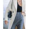 imageIDEALSANXUN Womens Long Wool Coats Fall Winter Notch Lapel Double Breasted Trench Coat Wool JacketsWhite