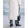 imageIDEALSANXUN Womens Long Wool Coats Fall Winter Notch Lapel Double Breasted Trench Coat Wool JacketsWhite