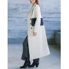 imageIDEALSANXUN Womens Long Wool Coats Fall Winter Notch Lapel Double Breasted Trench Coat Wool JacketsWhite