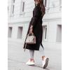 imageIDEALSANXUN Womens Long Wool Coats Fall Winter Open Front Trench Coat Peacoat with Self BeltBlack