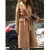 imageIDEALSANXUN Womens Long Wool Coats Fall Winter Open Front Trench Coat Peacoat with Self BeltCamel