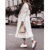 imageIDEALSANXUN Womens Long Wool Coats Fall Winter Open Front Trench Coat Peacoat with Self BeltWhite