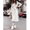 imageIDEALSANXUN Womens Long Wool Coats Fall Winter Open Front Trench Coat Peacoat with Self BeltWhite
