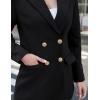 imageIDEALSANXUN Womens Wool Coat Double Breasted Trench Coat Fall Winter ClothesBlack