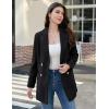 imageIDEALSANXUN Womens Wool Coat Double Breasted Trench Coat Fall Winter ClothesBlack