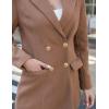 imageIDEALSANXUN Womens Wool Coat Double Breasted Trench Coat Fall Winter ClothesKhaki
