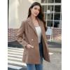 imageIDEALSANXUN Womens Wool Coat Double Breasted Trench Coat Fall Winter ClothesKhaki