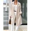 imageIDEALSANXUN Womens Wool Coat Fall Winter Midi Length Trench Coat with BeltBeige