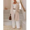 imageIDEALSANXUN Womens Wool Coat Fall Winter Midi Length Trench Coat with BeltBeige