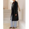 imageIDEALSANXUN Womens Wool Coat Fall Winter Midi Length Trench Coat with BeltBlack