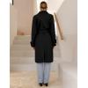 imageIDEALSANXUN Womens Wool Coat Fall Winter Midi Length Trench Coat with BeltBlack