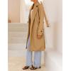 imageIDEALSANXUN Womens Wool Coat Fall Winter Midi Length Trench Coat with BeltCamel