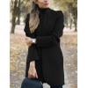 imageIDEALSANXUN Womens Wool Coat Long Blazer Jackets Fall Winter Peacoat with PocketsBlack