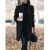 imageIDEALSANXUN Womens Wool Coat Long Blazer Jackets Fall Winter Peacoat with PocketsBlack
