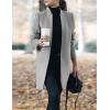 imageIDEALSANXUN Womens Wool Coat Long Blazer Jackets Fall Winter Peacoat with PocketsGrey