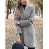 imageIDEALSANXUN Womens Wool Coat Long Blazer Jackets Fall Winter Peacoat with PocketsGrey