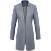 imageIDEALSANXUN Womens Wool Coat Long Blazer Jackets Fall Winter Peacoat with PocketsHeather Grey