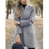 imageIDEALSANXUN Womens Wool Coat Long Blazer Jackets Fall Winter Peacoat with PocketsHeather Grey