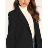 imageIDEALSANXUN Womens Wool Coats Fall Winter Notch Lapel Long Trench Coat Peacoat Blazer JacketsBlack