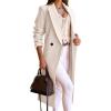 imageIDEALSANXUN Long Wool Coats for Women Fall Winter Trench Coat Peacoat Double Breasted Blazer Jackets OvercoatBeige