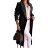 imageIDEALSANXUN Long Wool Coats for Women Fall Winter Trench Coat Peacoat Double Breasted Blazer Jackets OvercoatBlack
