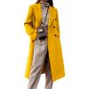imageIDEALSANXUN Womens Long Wool Coats Fall Winter Double Breasted Trench Coat PeacoatYellow