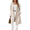 imageIDEALSANXUN Womens Wool Coat Fall Winter Midi Length Trench Coat with BeltBeige