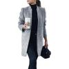 imageIDEALSANXUN Womens Wool Coat Long Blazer Jackets Fall Winter Peacoat with PocketsHeather Grey