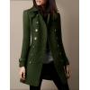 imageIDEALSANXUN Double Breasted Wool Coats for Women Trendy Fall Winter Mid Pea Trench Coat Blazer Jackets OvercoatArmy