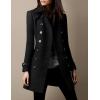 imageIDEALSANXUN Double Breasted Wool Coats for Women Trendy Fall Winter Mid Pea Trench Coat Blazer Jackets OvercoatBlack