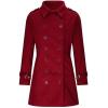 imageIDEALSANXUN Double Breasted Wool Coats for Women Trendy Fall Winter Mid Pea Trench Coat Blazer Jackets OvercoatWine