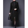 imageIDEALSANXUN Fur Collar Wool Coats for Women Double Breasted Long Peacoat JacketsBlack