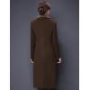 imageIDEALSANXUN Fur Collar Wool Coats for Women Double Breasted Long Peacoat JacketsBrown