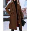 imageIDEALSANXUN Long Wool Coats for Women Fall Winter Blazer Jacket Lapel Trench Coat Casual Dressy Peacoat Overcoat with BeltDark Brown