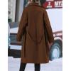 imageIDEALSANXUN Long Wool Coats for Women Fall Winter Blazer Jacket Lapel Trench Coat Casual Dressy Peacoat Overcoat with BeltDark Brown