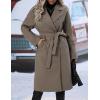 imageIDEALSANXUN Long Wool Coats for Women Fall Winter Blazer Jacket Lapel Trench Coat Casual Dressy Peacoat Overcoat with BeltGrey