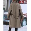 imageIDEALSANXUN Long Wool Coats for Women Fall Winter Blazer Jacket Lapel Trench Coat Casual Dressy Peacoat Overcoat with BeltGrey