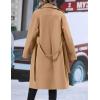 imageIDEALSANXUN Long Wool Coats for Women Fall Winter Blazer Jacket Lapel Trench Coat Casual Dressy Peacoat Overcoat with BeltKhaki