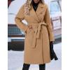 imageIDEALSANXUN Long Wool Coats for Women Fall Winter Blazer Jacket Lapel Trench Coat Casual Dressy Peacoat Overcoat with BeltKhaki