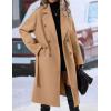 imageIDEALSANXUN Long Wool Coats for Women Fall Winter Blazer Jacket Lapel Trench Coat Casual Dressy Peacoat Overcoat with BeltKhaki