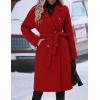 imageIDEALSANXUN Long Wool Coats for Women Fall Winter Blazer Jacket Lapel Trench Coat Casual Dressy Peacoat Overcoat with BeltRed