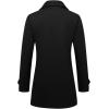 imageIDEALSANXUN Womens Fall Winter Wool Coats Peacoat Double Breasted Trench CoatsBlack