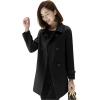 imageIDEALSANXUN Womens Fall Winter Wool Coats Peacoat Double Breasted Trench CoatsBlack