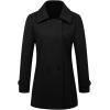 imageIDEALSANXUN Womens Fall Winter Wool Coats Peacoat Double Breasted Trench CoatsBlack
